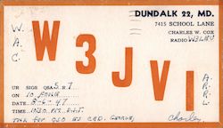 W3JVI Dundalk, MD Postcard Postcard Postcard