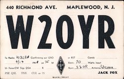 W20YR - Jack Fox Maplewood, NJ Postcard Postcard Postcard