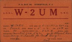 W-2UM - Paul Todd Somerville, NJ Postcard Postcard Postcard