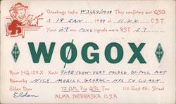 W0GOX Alma, NE Postcard Postcard Postcard