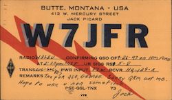W7JFR Radio W3LEU Postcard