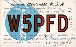 W5PFD Jackson, MS Postcard Postcard Postcard