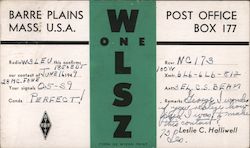 W1LSZ Barre Plains, MA Postcard Postcard Postcard