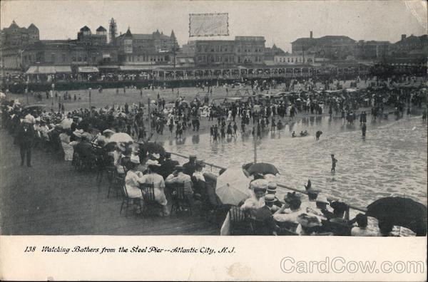 Watching bathers from the Steel Pier Atlantic City New Jersey