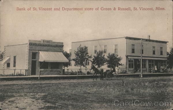 Bank of St. Vincent and Department Store of Green & Russell Minnesota