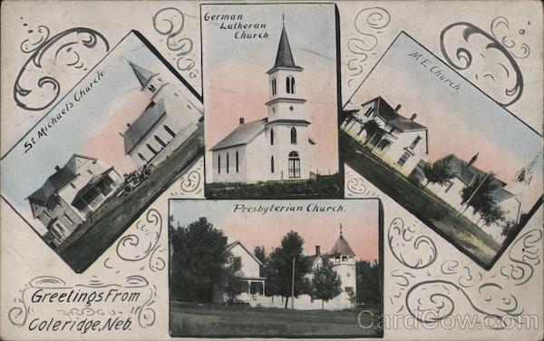 St. Michael's, German Lutheran, M.E., Presbyterian Churches Coleridge Nebraska