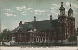 Catholic Church and Parish House Melrose, MN Postcard Postcard Postcard