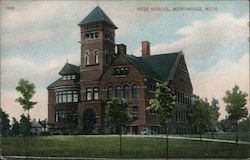 High School Menominee, MI Postcard Postcard Postcard