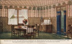 Dining Room Wallpaper - Remien & Kuhnert Company Chicago, IL Postcard Postcard Postcard