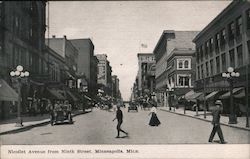 Nicollet Avenue from Ninth Street, Minneapolis, Minn. Postcard