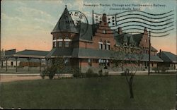 Passenger Station, Chicago and Northwestern Railway Council Bluffs, IA Postcard Postcard Postcard