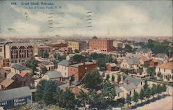 Birds-Eye View of Grand Island, On the Line of Union Pacific Railroad Postcard