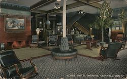 Lobby of Hotel Monroe Postcard