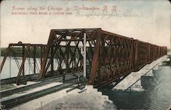 New Double Track Bridge - Chicago & Northwestern Rail Road Clinton, IA Postcard Postcard Postcard