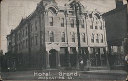 Hotel Grand, Muscatine IA Iowa Postcard Postcard Postcard