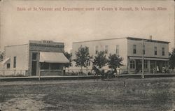 Bank of St. Vincent and Department Store of Green & Russell Postcard