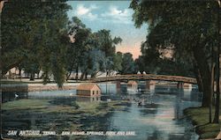 San Pedro Springs, Park and Lake San Antonio, TX Postcard Postcard Postcard