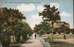 Central Park and County Court House Postcard