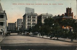 Mesa Avenue from San Jacinto Plaza El Paso, TX Postcard Postcard Postcard