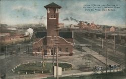 Union Station and Section of Factory District Postcard