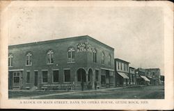 A block on Main Street, bank to Opera House Postcard