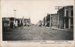 Main Street Looking North From Railroad Lexington, NE Postcard Postcard Postcard