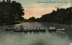 Canoeing on the Blue River Beatrice, NE Postcard Postcard Postcard