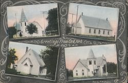 Church Views - Greetings from Ord Nebraska Postcard Postcard Postcard