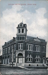 City Hall and Fire Station Postcard