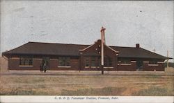 C.B.& Q Passenger Station Fremont, NE Postcard Postcard Postcard