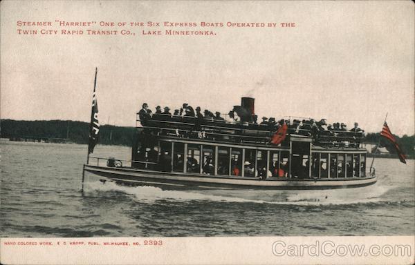 Steamer Harriet One of the Six Express Boats Operated by the Twin City Rapid Transit Co Lake Minnetonka