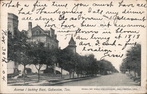 Avenue 1 Looking East Galveston Texas