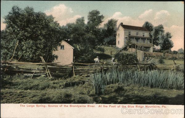 The Large Spring, Source of the Brandywine River. At the Foot of the Blue Ridge Mountains Honey Brook
