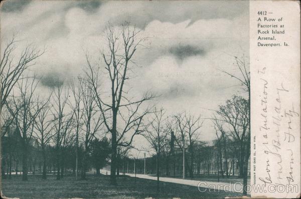 A Row of Factories at Rock Island Arsenal Davenport Iowa