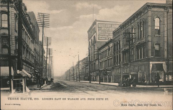 Looking East on Wabash Ave. from Sixth St. Terre Haute Indiana