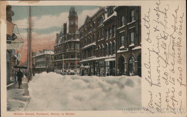 Middle Street in Winter Portland Maine