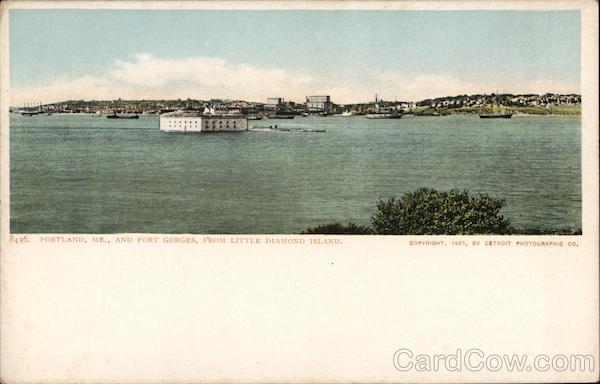 Portland and Fort Gorges from Little Diamond Island Maine