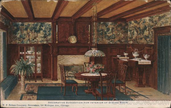 W.P. Nelson Co. Decorative Suggestion for Interior of Dinng Room Chicago Illinois