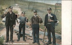 Miners at Mine Entrance Postcard