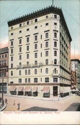 Masonic Temple and Boylton St. Postcard