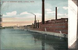 Mills on Merrimac River Lowell, MA Postcard Postcard Postcard