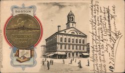 Fanuil Hall and Seal of Boston Postcard