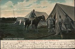 Manoeuvres Scene, Orderly at Headquarters Tent, United States Army Postcard Postcard Postcard