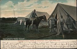 Manoeuvres Scene, Orderly at Headquarters Tent, United States Army Postcard
