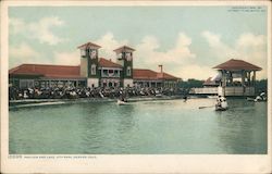 Pavilion and Lake, City Park Postcard