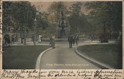 The Park and Fountain Abilene, TX Postcard Postcard Postcard