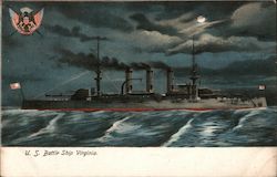 U.S. Battle Ship Virginia Battleships Postcard Postcard Postcard