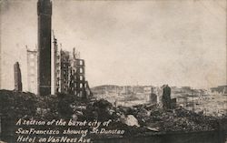A Section of the Burnt City of San Francisco Showing St. Dunstan Hotel on Van Ness Ave. Postcard