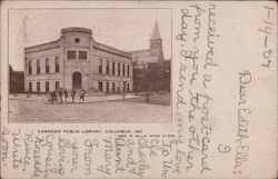 Carnegie Public Library Columbus, IN Postcard Postcard Postcard