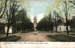 Approach to Notre Dame, Main Building Postcard